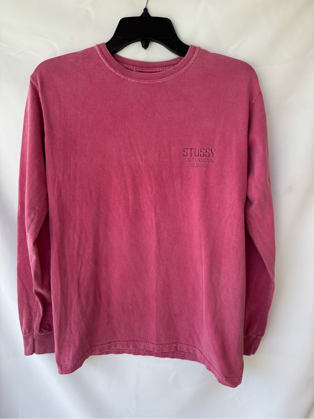 Stussy Men's Crewneck Long-Sleeve Tee - Faded Pink
